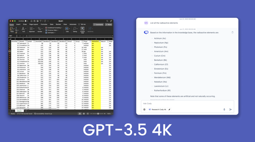 GPT-3.5 4K와 GPT-3.5 16K의 비교