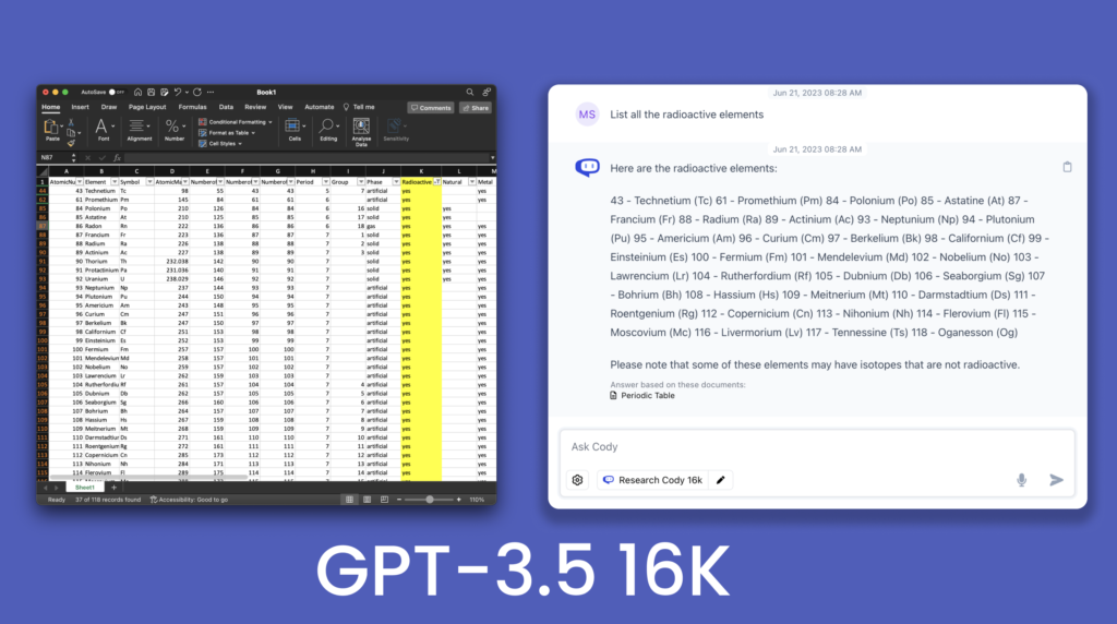 GPT-3.5 4K와 GPT-3.5 16K의 비교