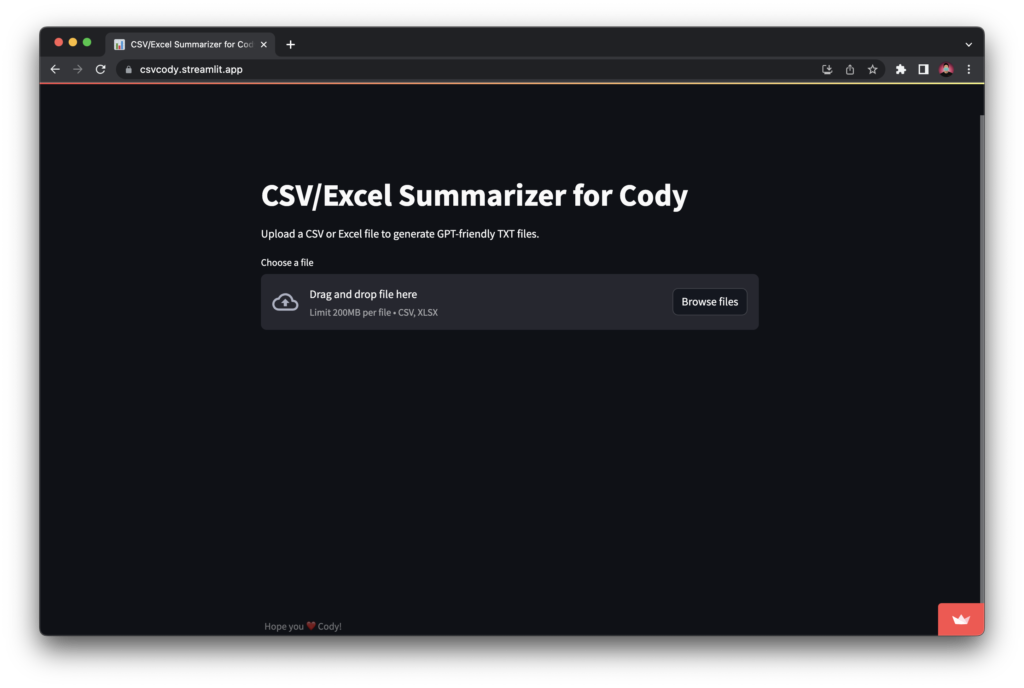 Cody用CSV/ExcelからTXTへの変換ツール ExcelデータでGPTを無料でトレーニング