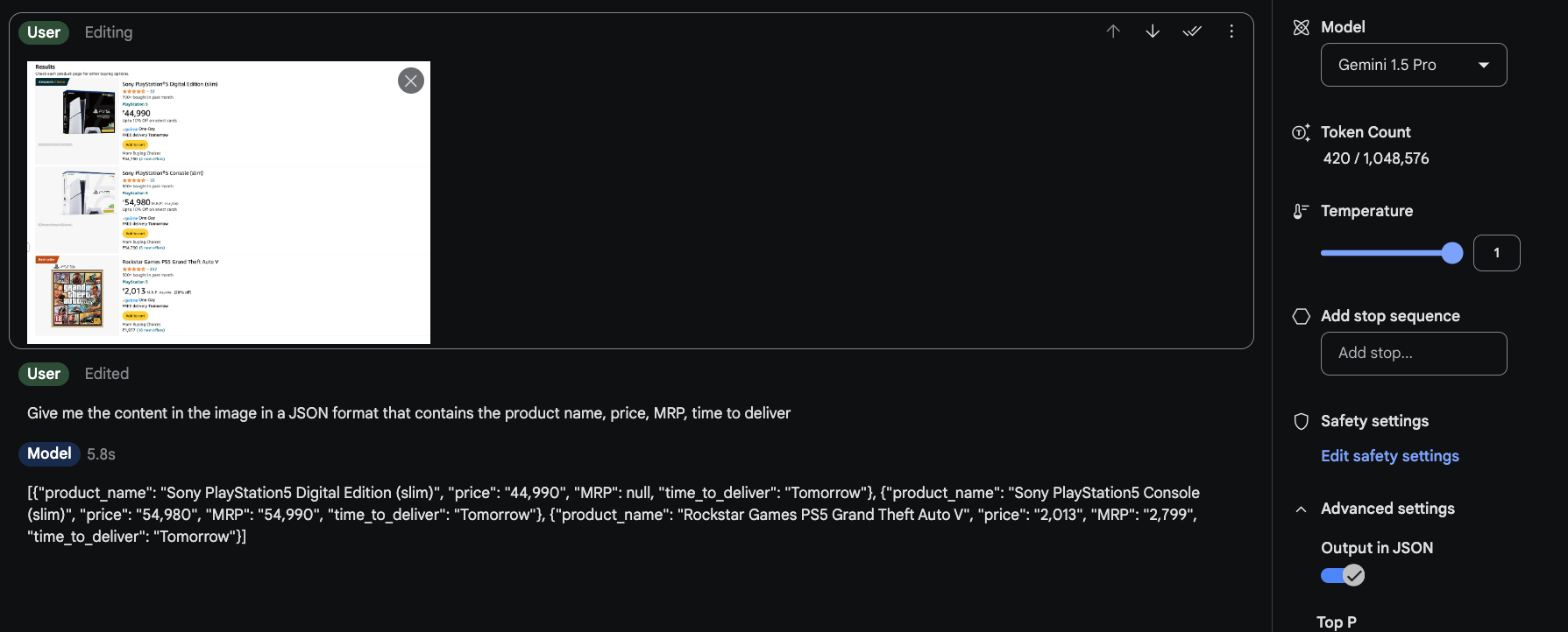 Geschwindigkeit auf Gemini 1.5 Pro