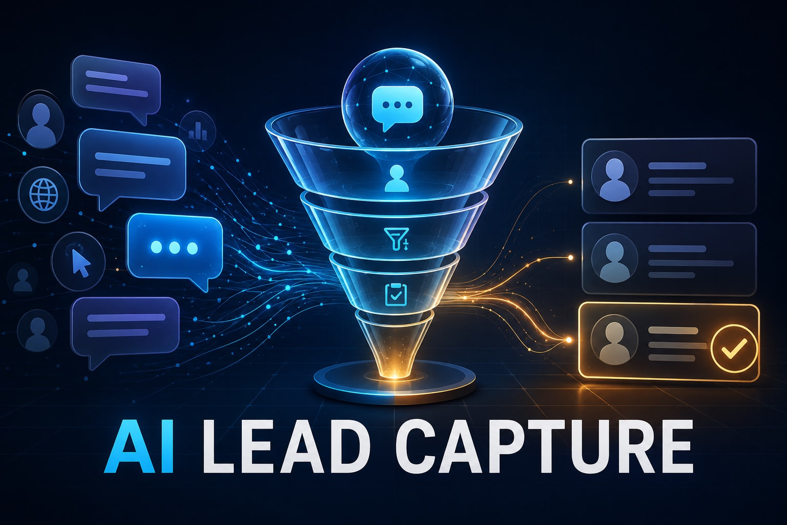 AI lead capture chatbot turning website conversations into qualified CRM contacts