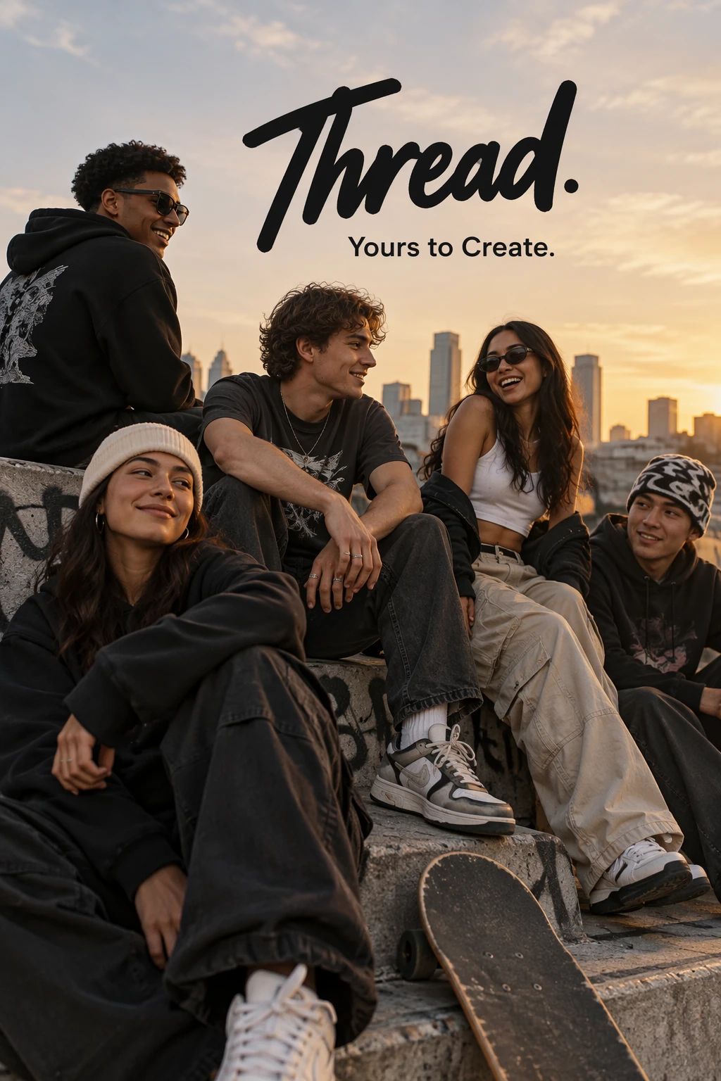 Exemplo de anúncio oficial de streetwear do Thread OpenAI gerado por GPT Image 2.5 Sunburst