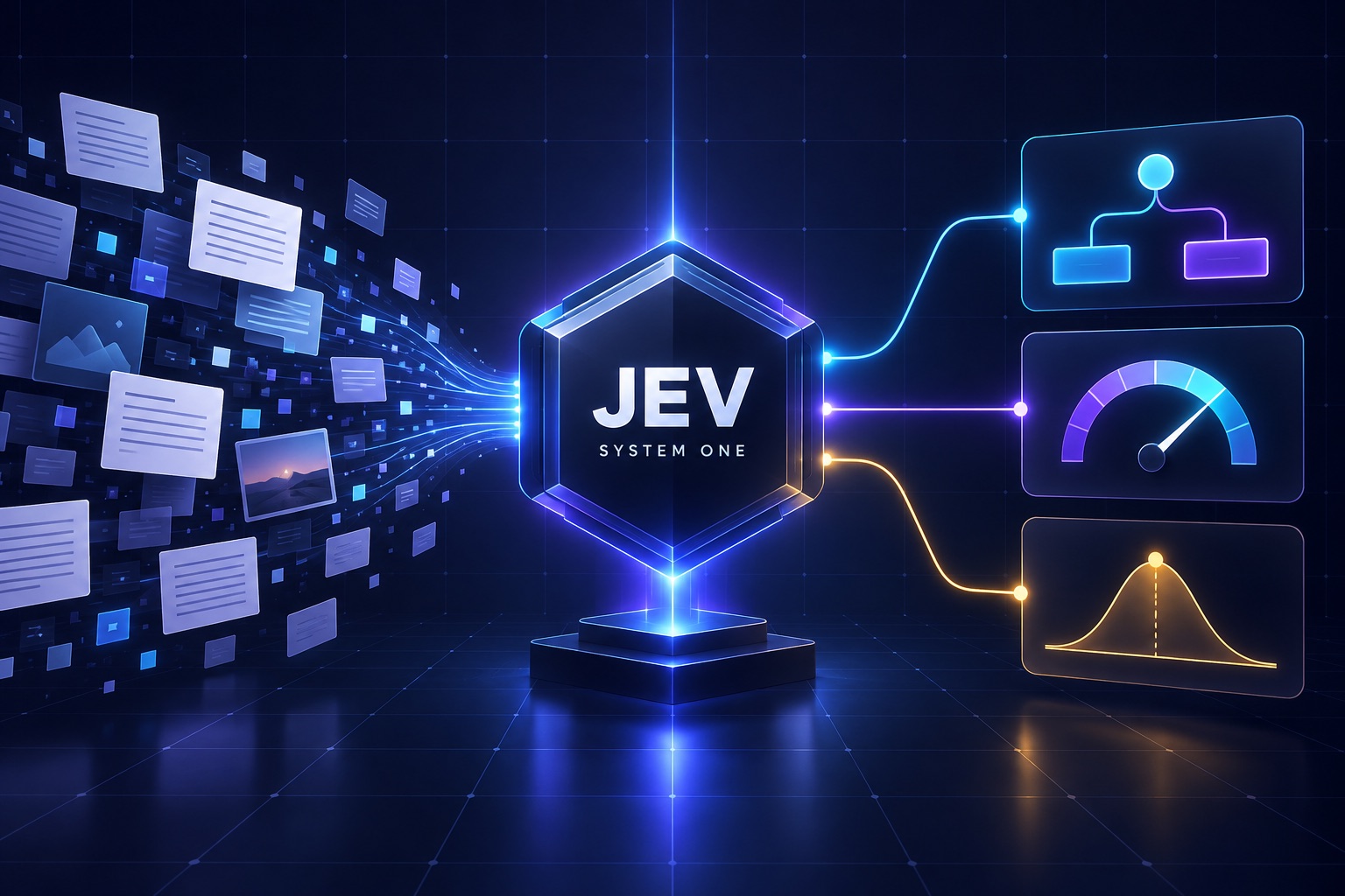 Jev System One Entscheidungsmodell, das unstrukturierte Texte in eine Wahl, eine Punktzahl und eine Wahrscheinlichkeit umwandelt