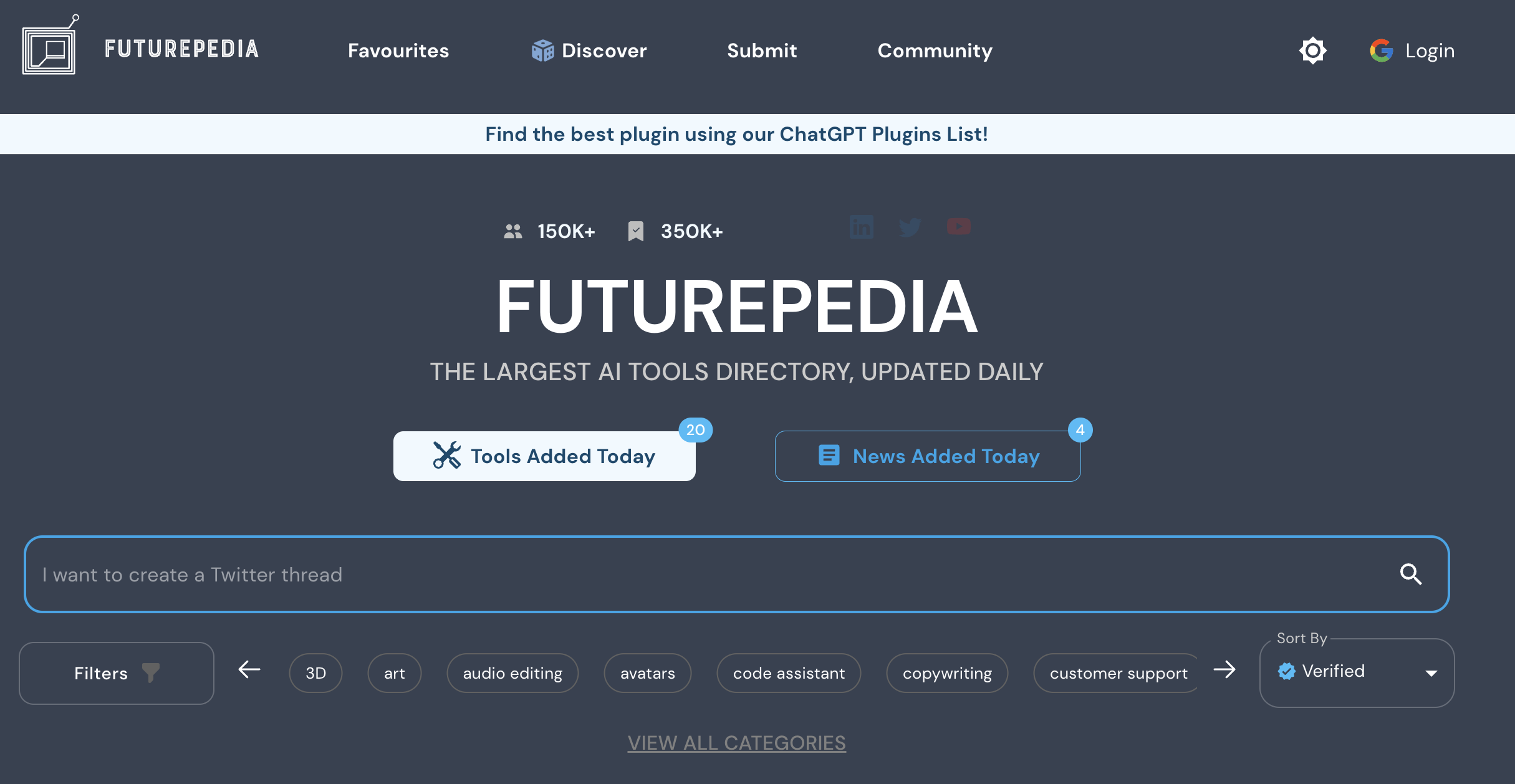First on our list is one of the most amazing AI tool directories - Futurepedia. Its massive library of almost 4,000 tools and applications keeps growing as the list is updated daily.