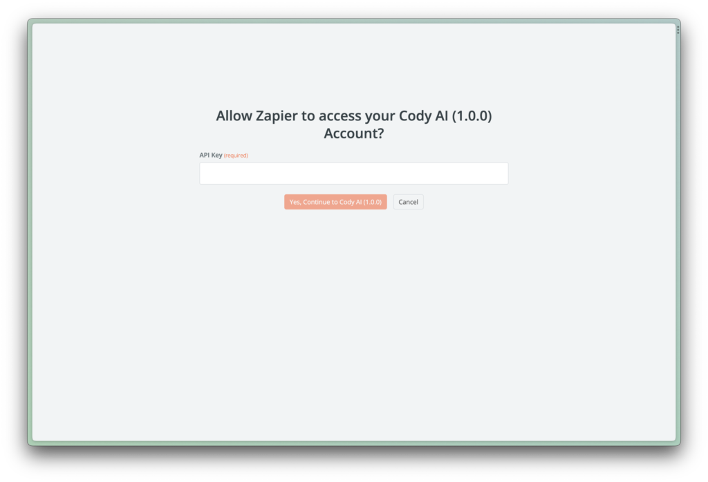 Boost your LinkedIn posts with AI using Cody and Zapier - Adding API Key