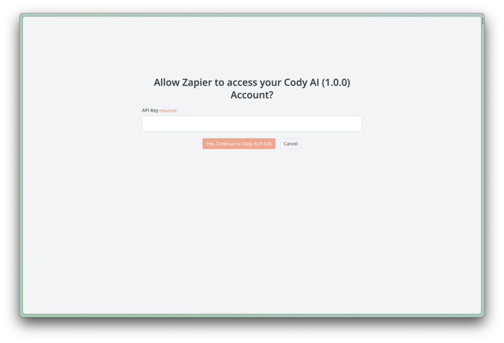 CodyとZapierを使ってAIでLinkedInの投稿をブーストする - APIキーを追加する