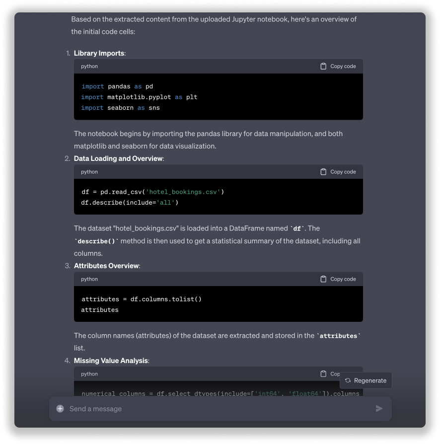 ChatGPT's Code Interpreter's impact on Data Analysis