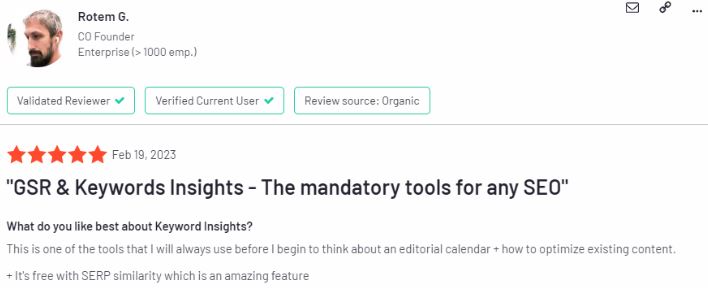 Keyword Insights is an intuitive SEO tool powered by AI for business content planning that enables you to generate keywords with a simple query and automatically group them using Natural Language Processing (NLP).
