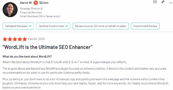 WordLift, una herramienta SEO relativamente nueva, es una herramienta de gráficos de conocimiento a medida que se utiliza para generar datos estructurados mediante IA para empresas.