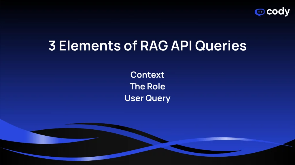RAGクエリは3つの重要な要素に分解することができる：コンテキスト」、「役割」、「ユーザークエリ」である。これらの要素は、RAGシステムを動かすビルディングブロックであり、それぞれがコンテンツ生成プロセスにおいて重要な役割を果たします。  