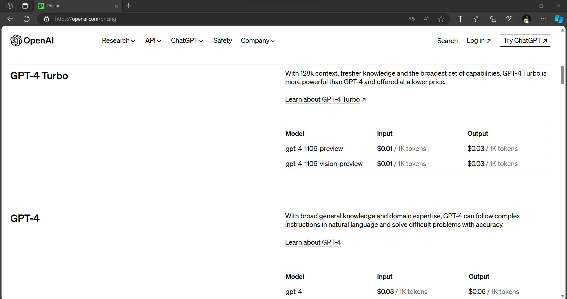 Preços do OpenAI devday vazam contexto de 128k gpt-4 turbo